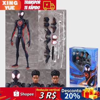 Homem-Aranha Através Da Ação-Back Figura Gwen Stacy Miles Morales SHF Swappable Face Doll Decoração