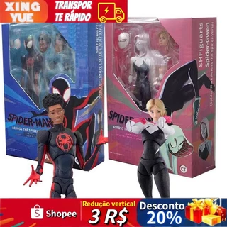 Shf Miles Morales Homem Aranha Através Do Versículo Gwen Sh Figura Articulada Boneca 15cm