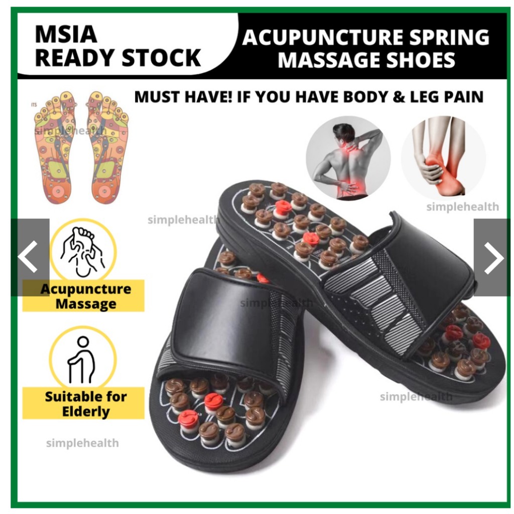Kasut Selipar Urut Acupressão Massagem Reflexologia Dos Pés Do Sapato De Sandálias Saudável Rawat Kaki Sakit Orang Tua