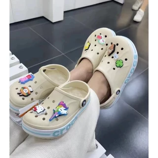 Sandálias De Praia Casuais Crocs Sapatos Perfurados Femininos