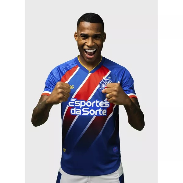 Camisa Masculina Jogo 2 2024 Com Patrocinio Bahia Tricolor