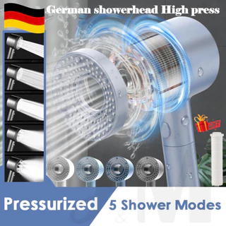 Chuveiro Pressurizado De Alta Pressão Cabeça De Com Filtro 5 Modos Booster Parada Manual De Chuva Ajustável Acessórios De Banheiro De Massagem
