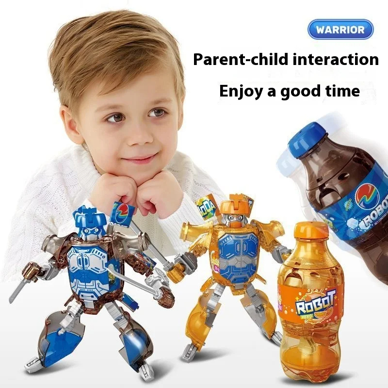 Tobot Brothers Anime Drinking Robot Toys Cartoon Deformado Robô Soda Mecha Modelo Guerreiro Criativo Deformação Educacional Brinquedos Educacionais Para Crianças Meninos
