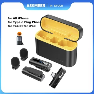 Microfone Sem Fio Lavalier Com Caixa De Recarga Telefone Gravação De Vídeo Curto mini De Lapela Para iPhone Tipo c Transmissão Ao Vivo Do