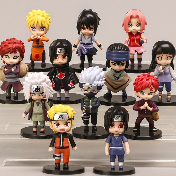 Anime Naruto Sasuke Sakura Números De Ação Gaara Itachi Jiraiya Hinata Bonecas Colecionáveis Kit De Brinquedos Infantis