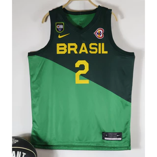 2023 Versão Prensada A Quente Copa Do Mundo De Camisas Da NBA Equipe Brasil # 2 Camisa De Basquetebol Yago