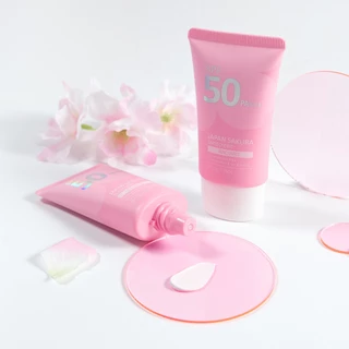 LAIKOU Protetor Solar Corporal Facial Sakura SPF50 PA + Sunblock Sun Cream 2pcs Versão Radiante
