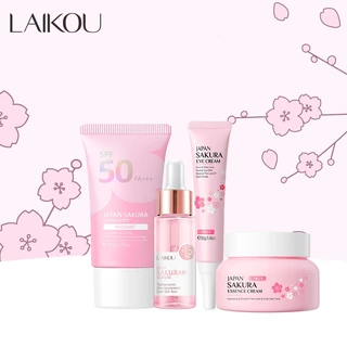 LAIKOU Sakura SPF50 Protetor Solar Soro Brilhante Fade Blemishes Hidratante Conjunto De Cuidados Com A Pele 4pcs em Oferta na Shopee
