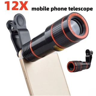 Lente Telephoto Smartphone 12X De Alta Definição-Câmera De Ampliação Clip-On , Óptica Externa Portátil Upgrade Your Phone Camara Game