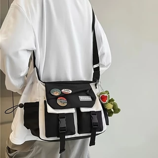 Mochila De Trabalho Para Estudantes De Rua Estilo Japonês Bolsa A Tiracolo casual De Lona