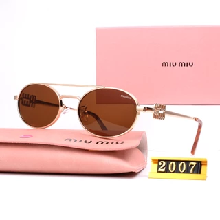 MIU Nova Tendência Óculos De Sol De Luxo Marca oval metal UV400 2007
