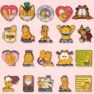 Broche De Gato Garfield Bonitinho Funny Metal Crachás Mochila Acessórios De Roupas Presentes Para Amigos Kids