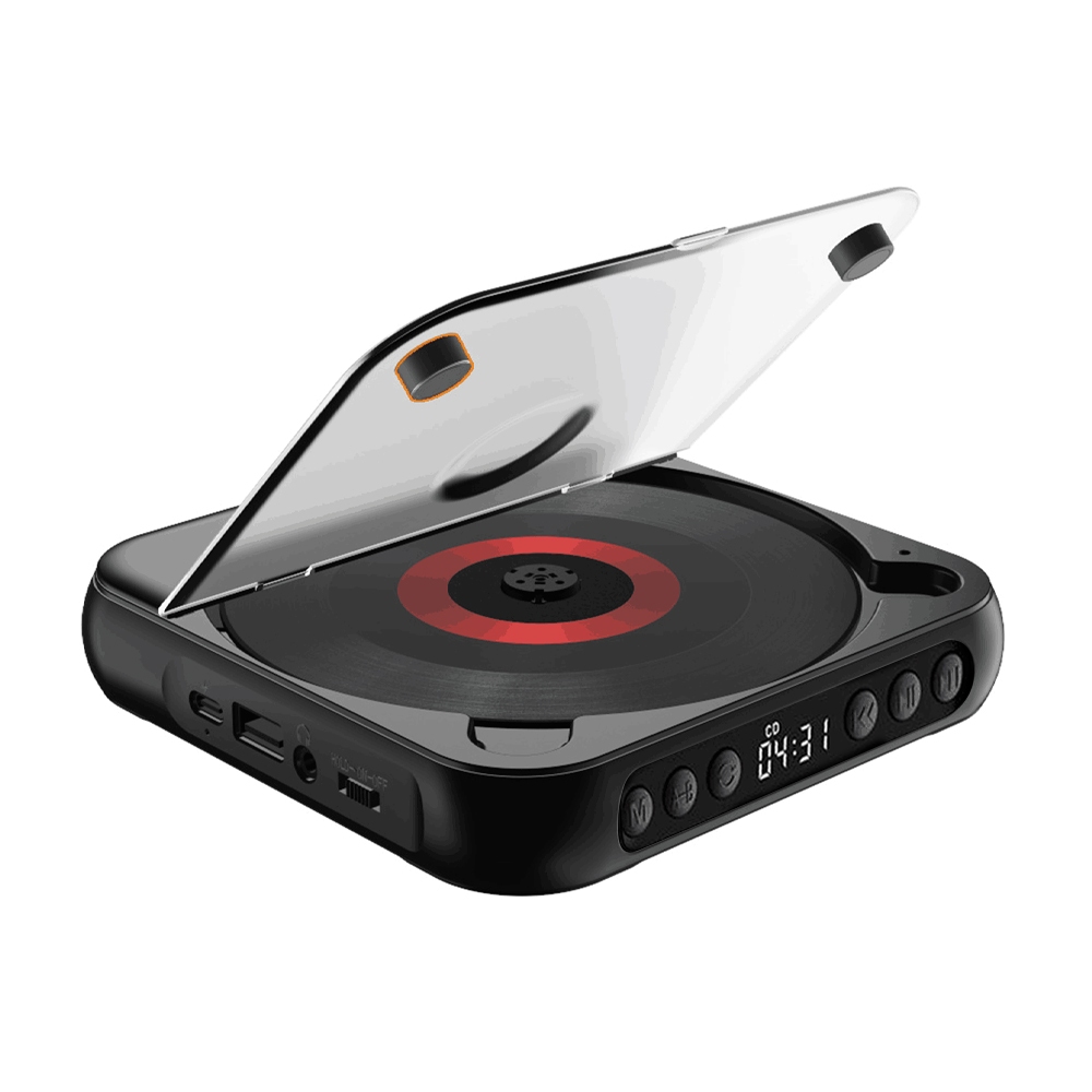 Leitor De CD Portátil BT Music Player Runner Com Capa À Prova De Poeira 6 Modos A-B Repetir Temporizador Controle Remoto Função De Reprodução Externa De Mesa Doméstica