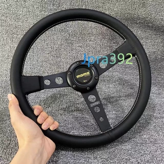 Volante Universal Momo Sport Racing 340mm Couro De Alta Qualidade