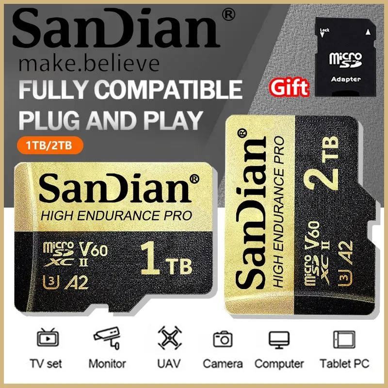 Carte Mémoire Micro SD SanDian Extreme Pro – 2 To (ou 128, 256, 512 Go) – Haute Vitesse Class 10