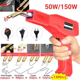 Soldador De Plástico 50W/150W Para Motocicleta Kit De Soldagem Yamaha Honda Reparo Grampeador A Quente Hastes De Pistola Carro/Motores De Pára-Choques