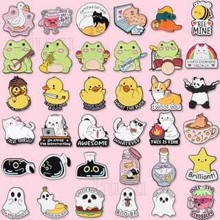 100 Estilos Bonitos Alfinetes De Forja Animal Gato Guitarra Pato Amarelo Hipopótamo Broches Lapela Crachás Cachorro Corgi Jóias Presente Para Crianças Amigas