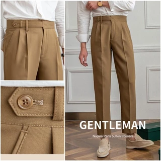 Meason/calça Casual masculina/Anti-rugas/calça de terno coreano/sem ferro/cintura elástica calças até o tornozelo/tamanh