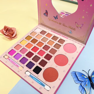 Ready Stock Cute Desenho Animado Padrão Da Fada Borboleta 33 Color Pearl Matte Blush Eyeshadow Maquiagem Placa De Aniversário Presentes De Férias Giftbeautybeauty