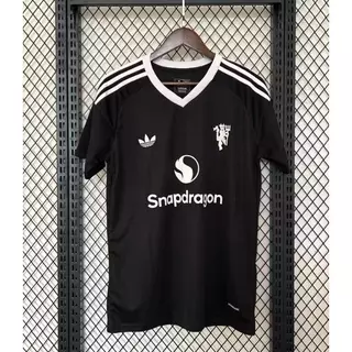 24225 Manchester United Goleiro Camisa Preta De Futebol Masculino