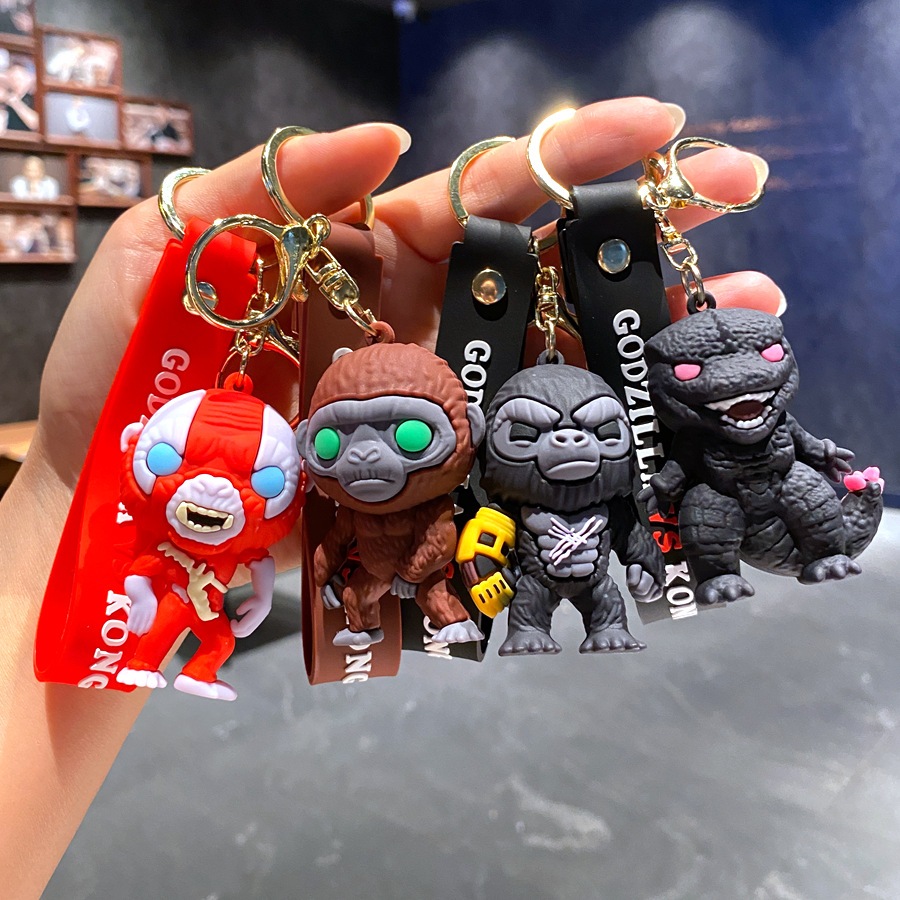 Desenho Animado King Kong vs . Godzilla Keychain Doll Pendant Chaveiro ...