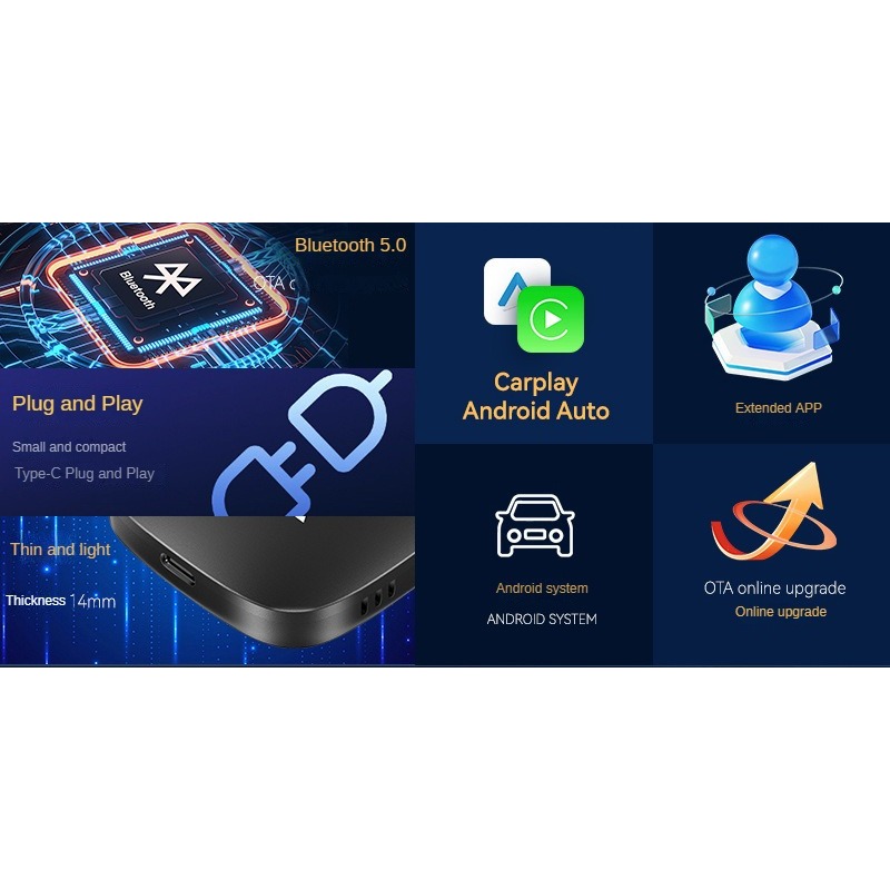Caixa Carplay Sem Fio Android Auto13 4G aibox Smart Box Módulo