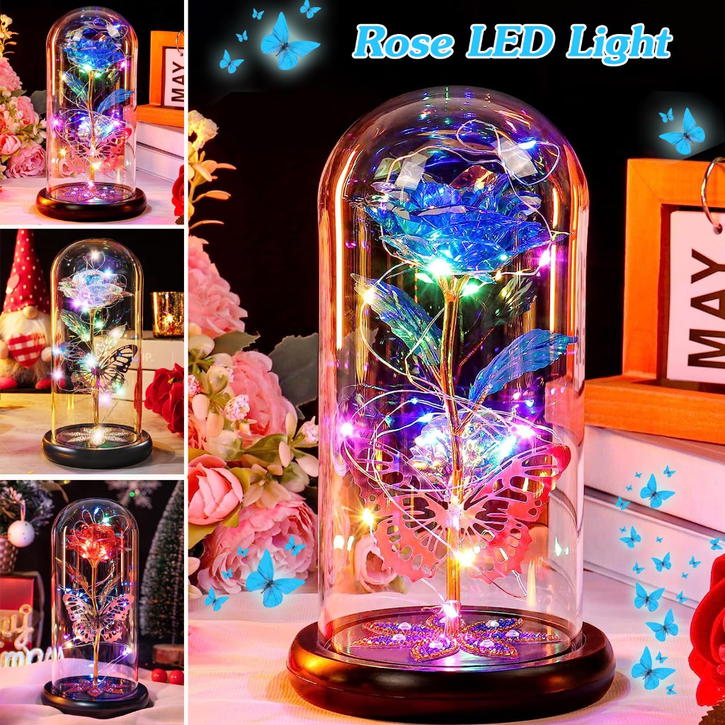 Rosa Artificial Lâmpada Luminosa LED Presente De Casamento Dia Dos ...
