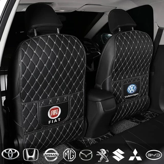 PU Tapetes De Couro Para Carros Anti-Chute Protetores De Encosto Organizador Com Bolsos De Armazenamento Acessórios Interiores