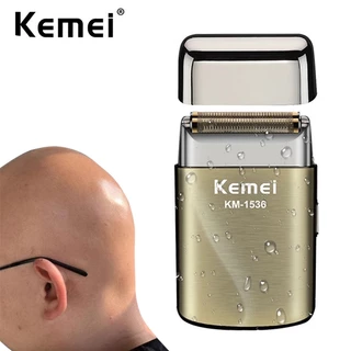 Kemei Barbeador Profissional De Lâmina De Barbear Homens Elétrico Para Cabeçote Careca Aparador De Barba Liso Sem Fio Fechar