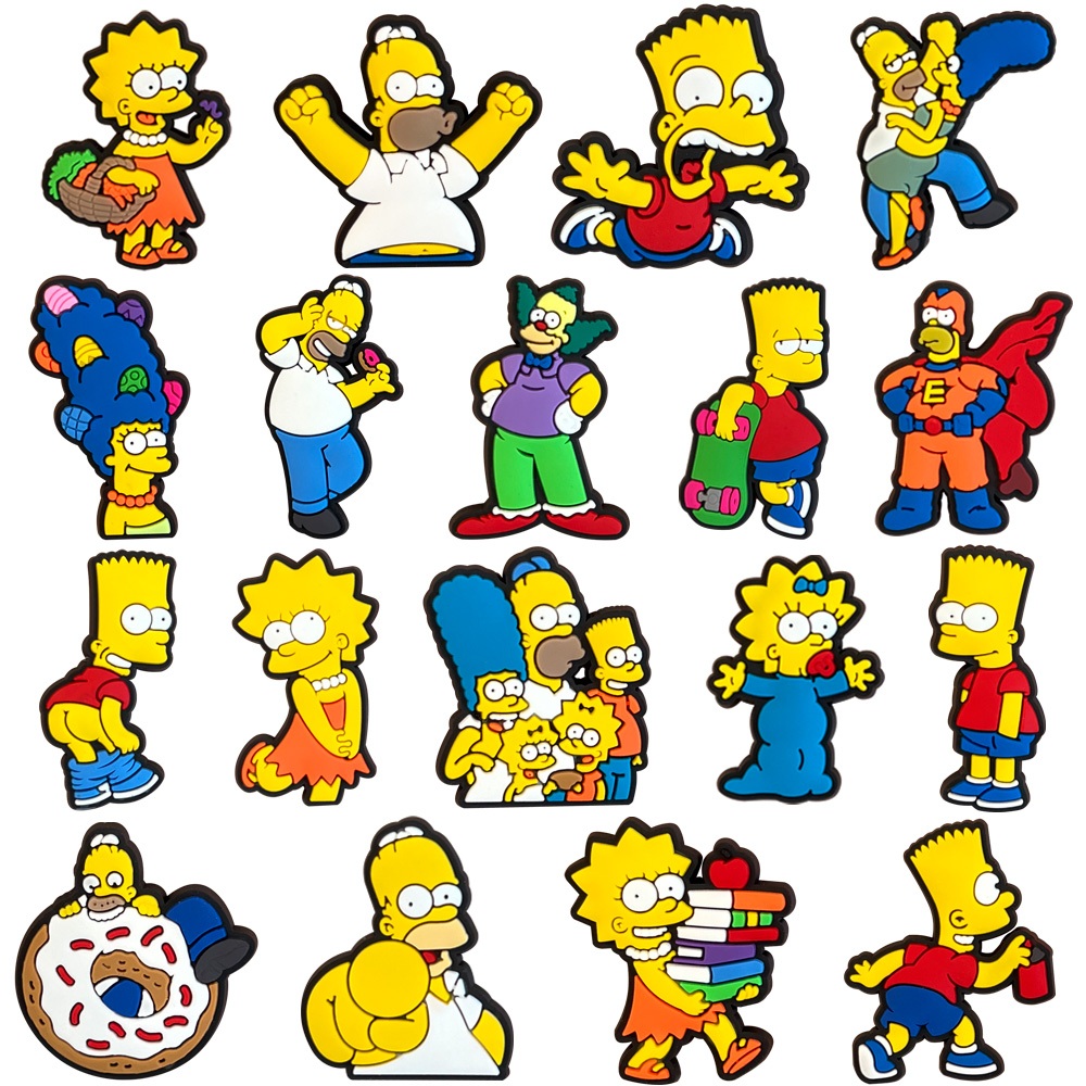  Shoe Charms 18 Estilo De Decorações Simpson PVC Acessórios Com Botões