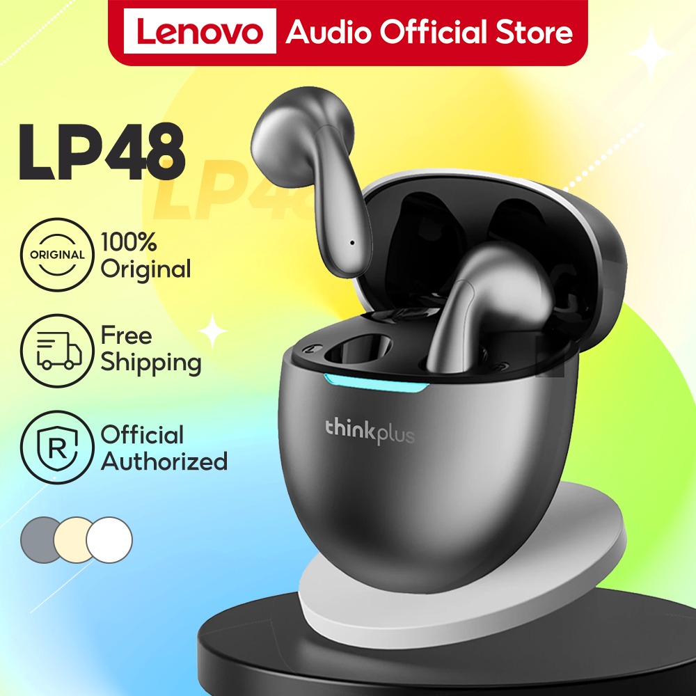 Lenovo Thinkplus LP48 Bluetooth 5.4 Design De Curva De Fone De Ouvido Sem Fio Confortável Desgaste De Som De Alta Análise HIFI Qualidade Sonora