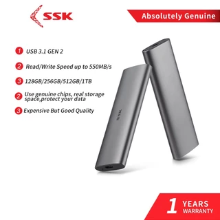 SSK 550MB/s SSD Externo Portátil 1TB USB3.1 Gen2 6Gbps Unidade Externa De Estado Sólido 128G 256G 512G