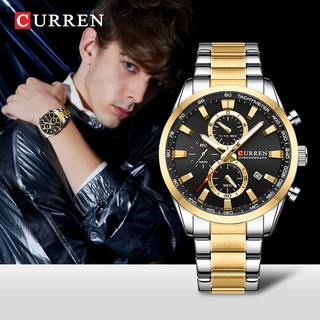 Novo Relógio CURREN Original Marca Relógios Masculinos De Aço Inoxidável Top Luxo Moda Multifuncional Cronógrafo Casual Business Sports Quartz Waterproof 8445 X