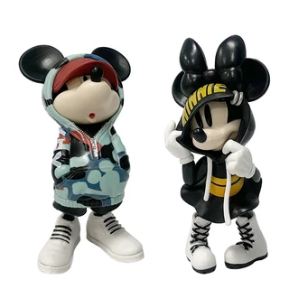 13-15cm MORSTORM Anime Figura Minnie Mouse Mickey Fashion Sweater Q Versão PVC Figuras De Ação Modelo Decoração De Mesa Doll Toys
