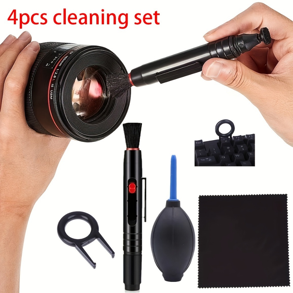 4pcs Universal limpeza kit: soprador de ar, pano, escova e extrator de teclas para teclado de computador