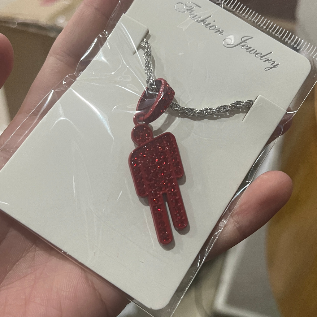Colar Billie Eilish Mesmo Estilo Blohsh Pingente De Cabeça Crooked