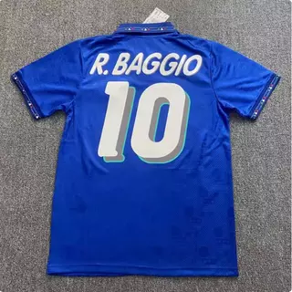 94 Copa Do Mundo Itália Versão No Leque De Camisa De Casa 10 R.Baggio Uniforme De Futebol retro Personalizado