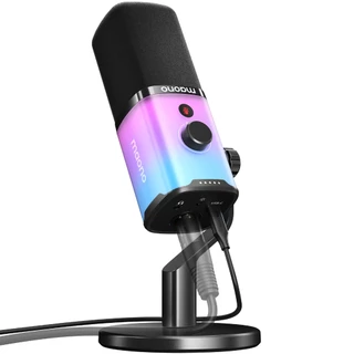 Maono PD100X RGB Microfone Para Jogos Dinâmicos USB/XLR Dual Mode Microphone Kit Com Software , Mudo , Controle De Volume PC , Telefone , Streaming , Voice-Over , Gravação