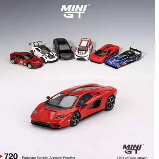 MINI GT 64 Modelo Carro Lamborghini Countach LPI 800-4 Rosso Mar Veículo Fundido Em Liga Leve-Vermelho