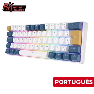 RK ROYAL KLUDGE RK61 Klein Blue Teclados Coloridos Teclado Mecânico Com Fio Modo Triplo layout ISO