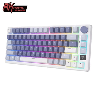 Royal Kludge RKM75 Tri-mode RGB Com Fio Bluetooth 2.4G 75Key Sem 3 Modos Hot-Swap