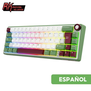 RK ROYAL KLUDGE RKR65 Gaxeta Verde Com Fio Teclado Mecânico De Swapple Quente
