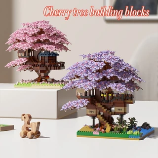 Lindos Blocos De Montagem De Flores De Cerejeira , Brinquedos Educativos Com Haste , Brinquedo Para Crianças