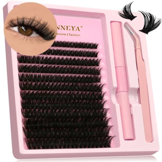 Groinneya clusters cílios vendas quentes cílios parece natural diy kit de extensão de cílios suprimentos com pinça cola maquiagem