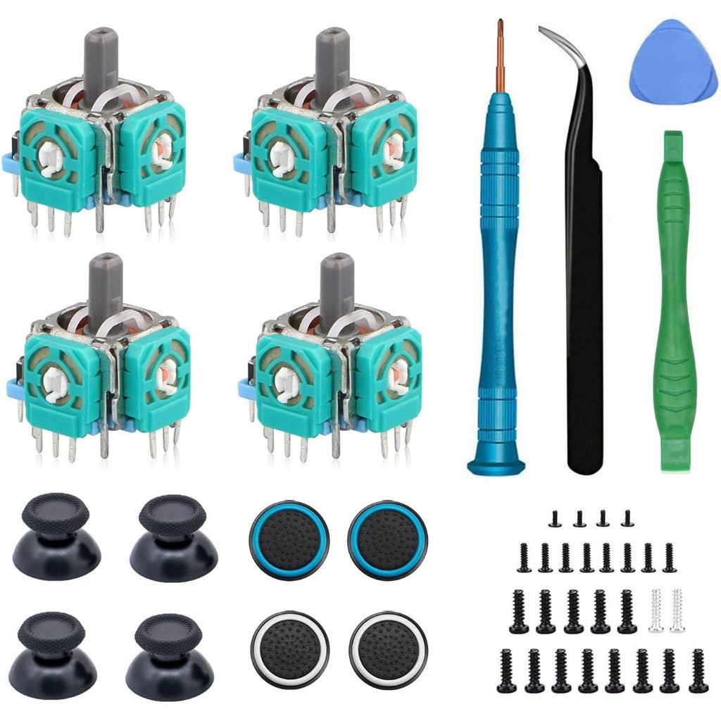 4PCS 3D Analog Joystick Replacement For PS5 Controller , Thumbsticks Reparo Kit De Ferramentas De Chave De Fenda Para Playstation 5 DualSense Wireless Drift Damaged