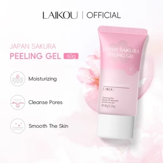 LAIKOU Japão Sakura Esfoliante Facial Remover Pele Morta Limpeza Cravos Pele Suave 60g flores de cerejeira