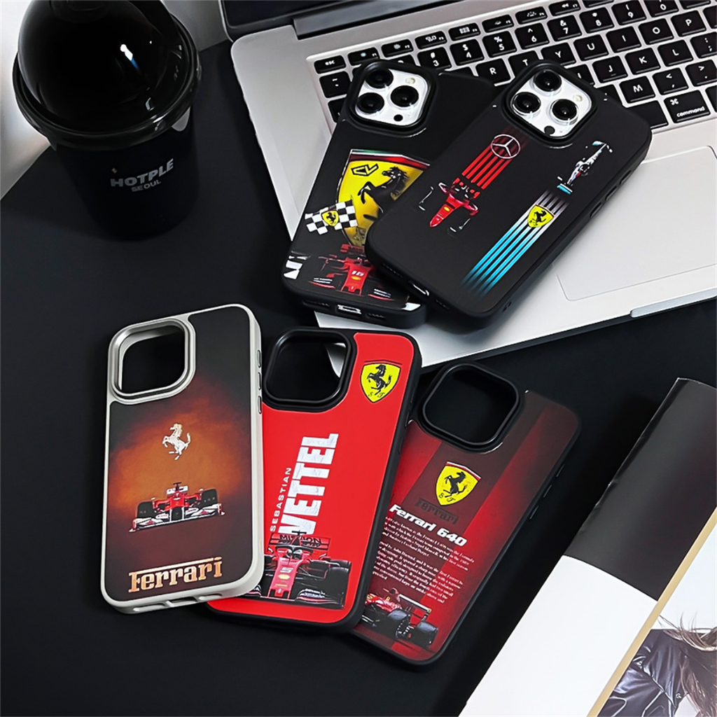 INS Sports Car FERRARI Label Skin Touch 2 Em 1 Série Caixa Telefônica Compatível Com iPhone 12 13 14 15 11 Pro Max 12 15 11 14 13 11 Plus Anti-Queda E À Prova De Choque