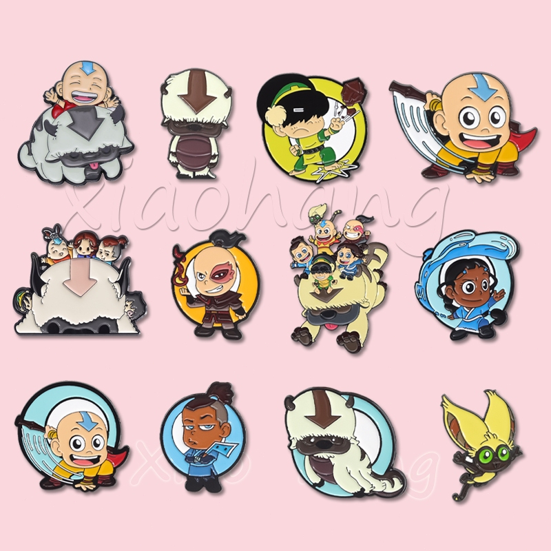 Desenho Animado Avatar Pins Anime Broches Appa Bonitos Crachás Lapela Metal Pin Jóias Presente Para Amigos Kids