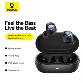 Baseus Bowie MA20 Pro Fones De Ouvido-48dB Cancelamento Ativo De Ruído Titanium Grade IPX6 Esportivos À Prova D