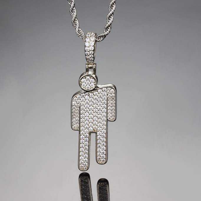 Colar Billie Eilish Elegante Hiphop Estilo Rhinestone Zircon Blohsh Colar Para Homens E Mulheres